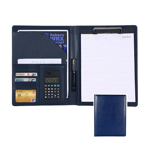 Persönlicher Terminplaner-Ordner, Organizer mit Klemmbrett im Briefformat, A4-Ordner, Interview-/Lebenslauf-Dokument for Ablegen und Organisieren(Blue,8digit calculator) von CHAKEUZND