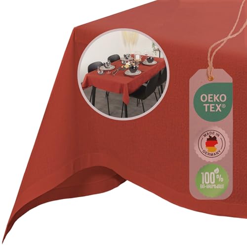 chambry Tischdecke 100% Bio Baumwolle Rot 110cmx110cm Größe und Farbe wählbar robuste Tischwäsche ÖkoTex Zertifiziert Made in Germany chambry Tischdecke 100% Bio Baumwolle Rot 110cmx110cm Größe und Farbe wählbar robuste Tischwäsche ÖkoTex Zertifiziert Made in Germany von CHAMBRY MADE IN GERMANY