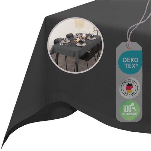 chambry Tischdecke 100% Bio Baumwolle Schwarz 120cmx180cm Größe und Farbe wählbar robuste Tischwäsche ÖkoTex Zertifiziert Made in Germany chambry Tischdecke 100% Bio Baumwolle Schwarz 120cmx180cm Größe und Farbe wählbar robuste Tischwäsche ÖkoTex Zertifiziert Made in Germany von CHAMBRY MADE IN GERMANY