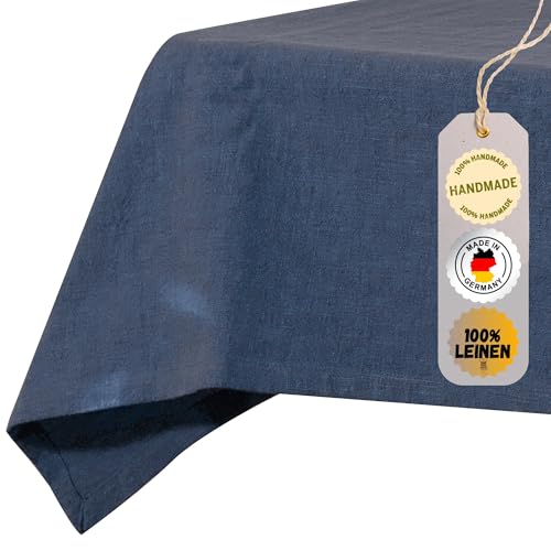 chambry Tischdecke 100% Leinen Stonewashed – Handarbeit Made in Germany – Größe und Farbe wählbar – hochwertige und nachhaltige Tischwäsche aus Naturmaterial - Blau 120cm x 220cm chambry Tischdecke 100% Leinen Stonewashed – Handarbeit Made in Germany – Größe und Farbe wählbar – hochwertige und nachhaltige Tischwäsche aus Naturmaterial - Blau 120cm x 220cm von CHAMBRY MADE IN GERMANY