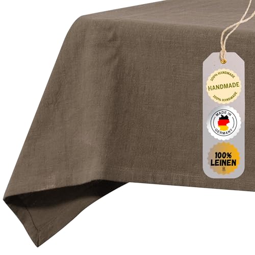 chambry Tischdecke 100% Leinen Stonewashed – Handarbeit Made in Germany – Größe und Farbe wählbar – hochwertige und nachhaltige Tischwäsche aus Naturmaterial - Braun 110cm x 140cm chambry Tischdecke 100% Leinen Stonewashed – Handarbeit Made in Germany – Größe und Farbe wählbar – hochwertige und nachhaltige Tischwäsche aus Naturmaterial - Braun 110cm x 140cm von CHAMBRY MADE IN GERMANY