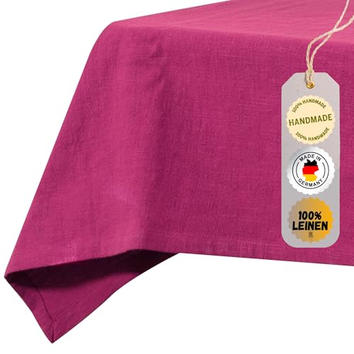 chambry Tischdecke 100% Leinen Stonewashed – Handarbeit Made in Germany – Größe und Farbe wählbar – hochwertige und nachhaltige Tischwäsche aus Naturmaterial - Magenta 130cm x 340cm chambry Tischdecke 100% Leinen Stonewashed – Handarbeit Made in Germany – Größe und Farbe wählbar – hochwertige und nachhaltige Tischwäsche aus Naturmaterial - Magenta 130cm x 340cm von CHAMBRY MADE IN GERMANY