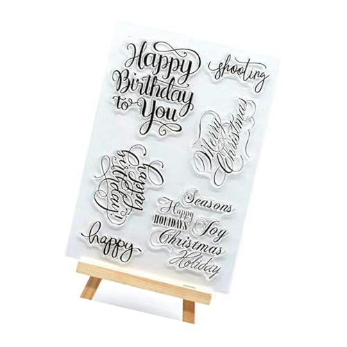 CHAMEEN Transparente Stempel Mit Aufschrift Happy Birthday to You Merry Christmas Seasons Happy Holidays für Dekoration und Bastelarbeiten Kartengestaltung CHAMEEN Transparente Stempel Mit Aufschrift Happy Birthday to You Merry Christmas Seasons Happy Holidays für Dekoration und Bastelarbeiten Kartengestaltung von CHAMEEN