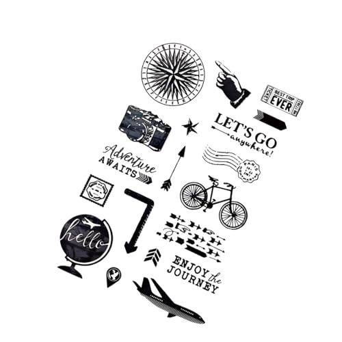 CHAMEEN Reisenotizen Transparente Stempel Flugzeug Silikonstempel Gummistempel Fahrrad Transparente Stempel für DIY Die Kartenherstellung Fotoalbum Dekoration und Scrapbooking CHAMEEN Reisenotizen Transparente Stempel Flugzeug Silikonstempel Gummistempel Fahrrad Transparente Stempel für DIY Die Kartenherstellung Fotoalbum Dekoration und Scrapbooking von CHAMEEN