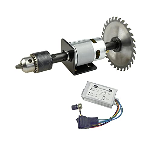 CHANCS Kreissägemaschine 775 DC Elektromotor DC 24V 12000RPM Dual Output Shaft DIY Sägebohrer mit PWM-Drehzahlregler von CHANCS