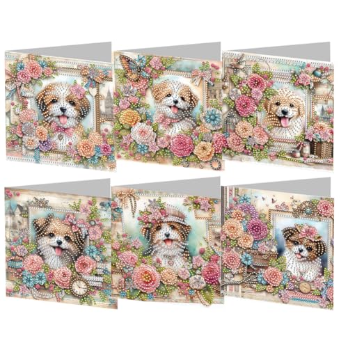 CHANGYUE 6PCS DIY Art Begrüßungskarten kreative Geburtstagskarten Kit Geschenke (Hundegarten) von CHANGYUE