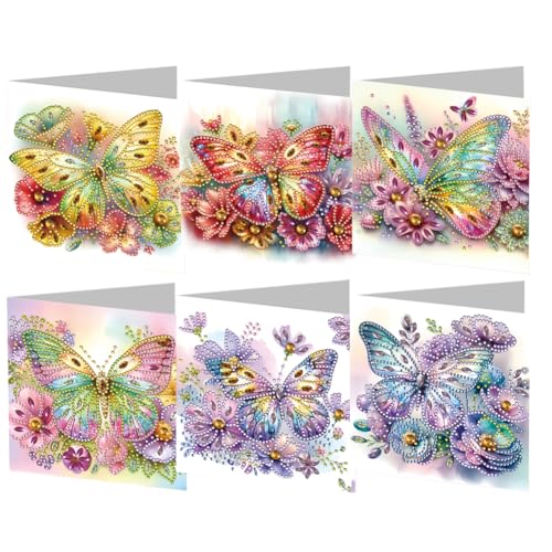 CHANGYUE 6PCS DIY Art Begrüßungskarten kreative Geburtstagskarten Kit Geschenke (Schmetterling) von CHANGYUE