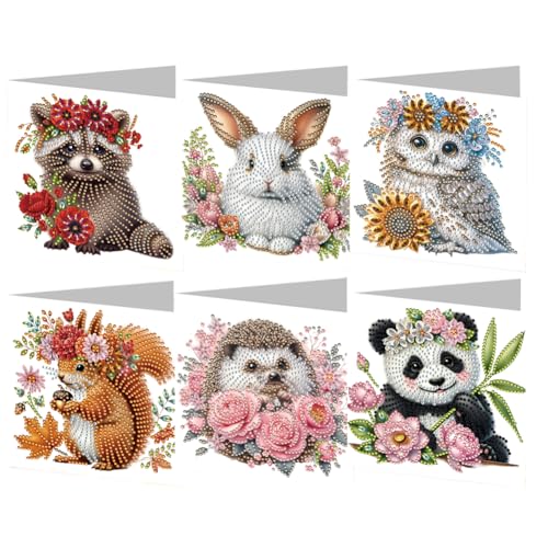 CHANGYUE 6PCS DIY Art Begrüßungskarten kreative Geburtstagskarten Kit Geschenke (Tier) von CHANGYUE