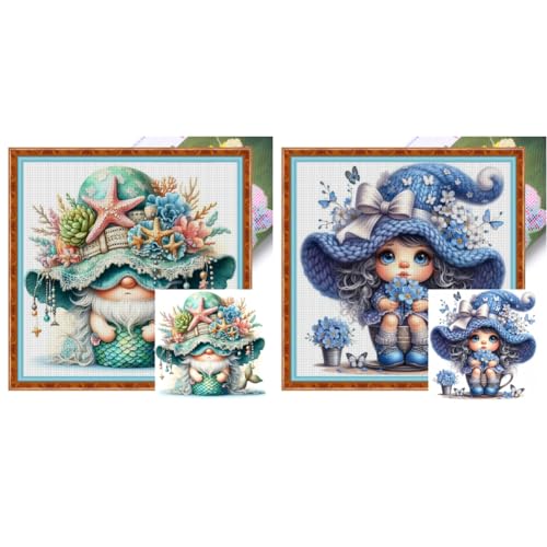 CHANGYUE Full Stickerei Eco-Cotton Thread 11CT Printed Gnome Cross Stitch Kit 40x40cm CHANGYUE Full Stickerei Eco-Cotton Thread 11CT Printed Gnome Cross Stitch Kit 40x40cm von CHANGYUE