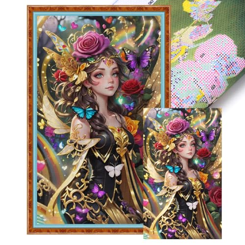 CHANGYUE Full Stickerei Eco-Cotton-Thread 14CT Printed Angel Cross Stitch Kit 40x65cm von CHANGYUE