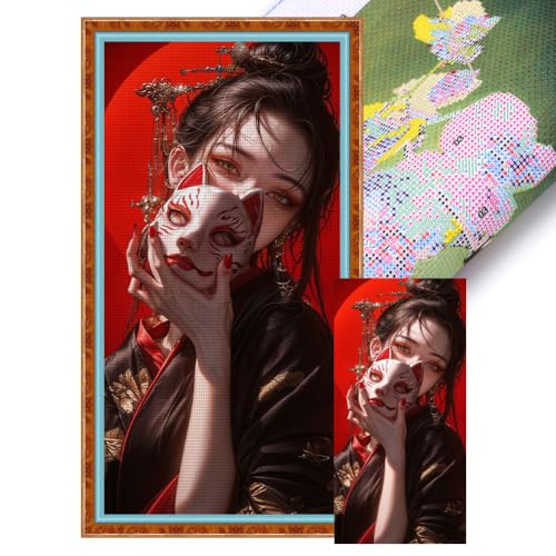 CHANGYUE Full Stickerei Eco-Cotton-Thread 14ct Printed Girl Cross Stitch Kit 40x85cm von CHANGYUE