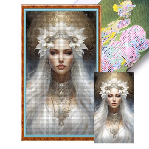 CHANGYUE Full Stickerei Eco-Cotton-Thread 14ct Printed Goddess Cross Stitch Kit 40x70cm von CHANGYUE