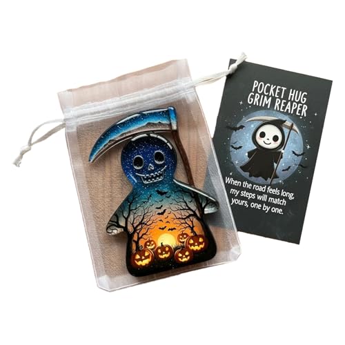 CHANGYUE Ghost Pocket Umarmung, Ghost Pocket Card, Halloween Ghosts Taschen Umarmungen mit Motivationskarte, Halloween emotionale Unterstützung Taschen Geschenk for Freunde Kinder (Menschen) von CHANGYUE
