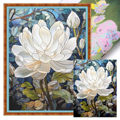 CHANGYUE Komplettes Stickset aus Öko-Baumwolle, 11 CT, bedrucktes Magnolien-Kreuzstichset, 40 x 53 cm CHANGYUE Komplettes Stickset aus Öko-Baumwolle, 11 CT, bedrucktes Magnolien-Kreuzstichset, 40 x 53 cm von CHANGYUE