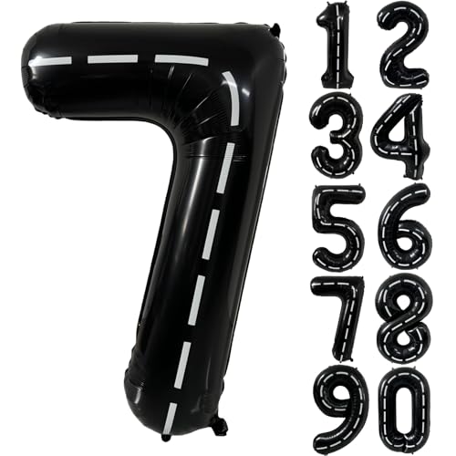 101,6 cm große Rennwagen-Geburtstagsballons Rennstrecke schwarzer Ballon Nummer 7 Ballon groß Mylar Schwarz 7 Ballon Jungen 7. Geburtstag Rennwagen Motto Party Dekor Supplies 101,6 cm große Rennwagen-Geburtstagsballons Rennstrecke schwarzer Ballon Nummer 7 Ballon groß Mylar Schwarz 7 Ballon Jungen 7. Geburtstag Rennwagen Motto Party Dekor Supplies von CHANGZHONG