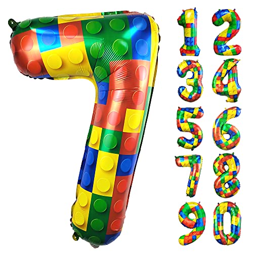 CHANGZHONG® Baustein Geburtstag Ballon Zahl 7 in Farbe Riesen Folienballon Mylar luftballon für Mädchen Jungen Geburtstag Party Dekoration Supplies CHANGZHONG® Baustein Geburtstag Ballon Zahl 7 in Farbe Riesen Folienballon Mylar luftballon für Mädchen Jungen Geburtstag Party Dekoration Supplies von CHANGZHONG