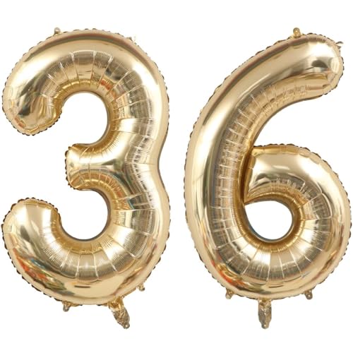 40 Zoll Gold Luftballon Zahlen 36 Champagner Gold Ballon 36. Geburtstag Deko Hellgold Folienballon Zahl 36 Riesenzahl Ballon 36 Party Hochzeit Kindergeburtstag Geburtstag Nummer 36 von CHANGZHONG