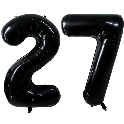 40 Zoll Schwarz 27 Luftballons Groß Schwarz 27 Zahlenballon 27 Geburtstag Ballon Schwarz Geburtstag Party Dekorationen Hochzeitstag Party Supplies (Nummer 27 oder 72) von CHANGZHONG