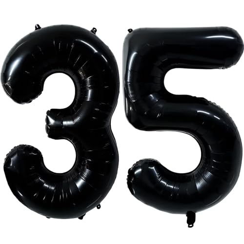 40 Zoll Schwarz 35 Luftballons Groß Schwarz 35 Zahlenballon 35 Geburtstag Ballon Schwarz Geburtstag Party Dekorationen Hochzeitstag Party Supplies (Nummer 35 oder 53) von CHANGZHONG