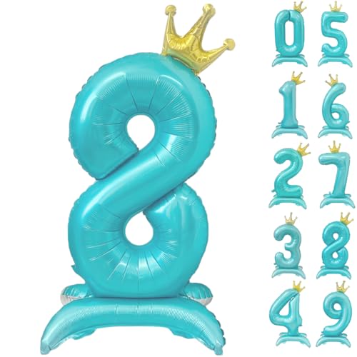 42 Zoll Blau Zahl Ballon Stehende Zahl 8 Luftballon mit Krone Hellblau Krone Ballon Zahlen 0-9 Groß Helium Ballons für Geburtstag Party Dekorationen Hochzeit Deko 42 Zoll Blau Zahl Ballon Stehende Zahl 8 Luftballon mit Krone Hellblau Krone Ballon Zahlen 0-9 Groß Helium Ballons für Geburtstag Party Dekorationen Hochzeit Deko von CHANGZHONG
