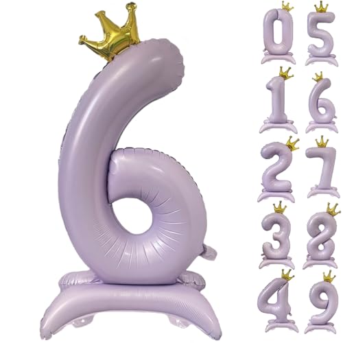 42 Zoll Lila Zahl Ballon Stehende Zahl 6 Luftballon mit Krone Hell Lila Krone Ballon Zahlen 0-9 Groß Helium Ballons für Geburtstag Party Dekorationen Hochzeit Deko 42 Zoll Lila Zahl Ballon Stehende Zahl 6 Luftballon mit Krone Hell Lila Krone Ballon Zahlen 0-9 Groß Helium Ballons für Geburtstag Party Dekorationen Hochzeit Deko von CHANGZHONG