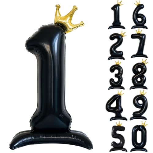 42 Zoll Schwarz Zahl Ballon Stehende Zahl 1 Luftballon mit Krone Schwarz Krone Ballon Zahlen 0-9 Groß Helium Ballons für Geburtstag Party Dekorationen Hochzeit Deko 42 Zoll Schwarz Zahl Ballon Stehende Zahl 1 Luftballon mit Krone Schwarz Krone Ballon Zahlen 0-9 Groß Helium Ballons für Geburtstag Party Dekorationen Hochzeit Deko von CHANGZHONG
