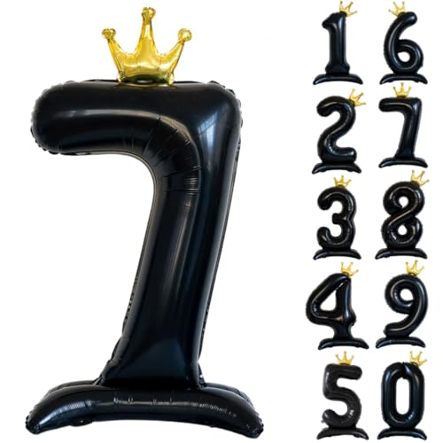 42 Zoll Schwarz Zahl Ballon Stehende Zahl 7 Luftballon mit Krone Schwarz Krone Ballon Zahlen 0-9 Groß Helium Ballons für Geburtstag Party Dekorationen Hochzeit Deko 42 Zoll Schwarz Zahl Ballon Stehende Zahl 7 Luftballon mit Krone Schwarz Krone Ballon Zahlen 0-9 Groß Helium Ballons für Geburtstag Party Dekorationen Hochzeit Deko von CHANGZHONG