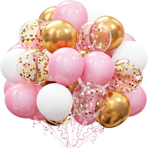 55 Stück Geburtstag Luftballons 12 Zoll Latex Ballon Hellrosa Weiß und Metallic Gold Latexballon Graduierung Partyballon Geburtstag Dekoration Hochzeit Neujahrsdekoration 55 Stück Geburtstag Luftballons 12 Zoll Latex Ballon Hellrosa Weiß und Metallic Gold Latexballon Graduierung Partyballon Geburtstag Dekoration Hochzeit Neujahrsdekoration von CHANGZHONG