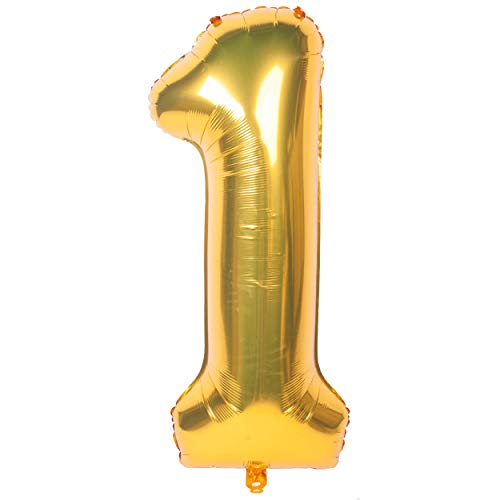 40 Zoll 0 to 9 in Gold Nummer Folienballon Helium Zahlenballon Luftballon Riesenzahl Party Hochzeit Kindergeburtstag Geburtstag Nummer 1 von CHANGZHONG