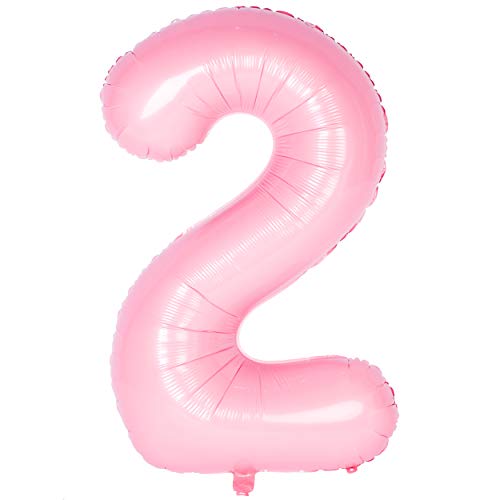 40 Zoll 0 to 9 in Tiffany Rosa Nummer Folienballon Helium Zahlenballon Luftballon Riesenzahl Party Hochzeit Kindergeburtstag Geburtstag Number 2 von CHANGZHONG