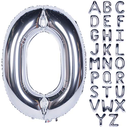 CHANGZHONG Große Mylar Folie Helium Brief Luftballons 40 Zoll Silber Luftballons Alphabet Buchstaben für Geburtstag Brautdusche Jubiläumsdekorationen(Letter O) von CHANGZHONG