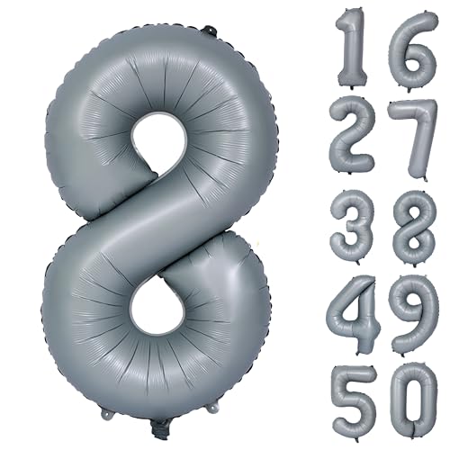 Grau Geburtstag Ballon Zahl 8 Große Graue Ballon Zahlen Luftballons 8 jahre Grau Ballons für Party Deko Hochzeit Valentinstag Einschulung Kindergeburtstag Babyparty Abschluss Dekoration Grau Geburtstag Ballon Zahl 8 Große Graue Ballon Zahlen Luftballons 8 jahre Grau Ballons für Party Deko Hochzeit Valentinstag Einschulung Kindergeburtstag Babyparty Abschluss Dekoration von CHANGZHONG