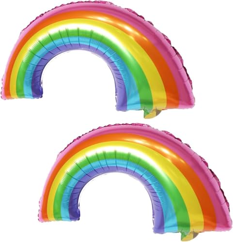 Regenbogen Ballons Pastell Regenbogen Folienballons 32" Riesen Regenbogen geformt Geburtstag Ballon für Regenbogen Thema Geburtstag Party Baby Dusche Dekor 2PCS von CHANGZHONG