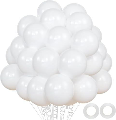 Weiße Luftballons, 50 Stück, 30,5 cm, weiße Latex-Luftballons für Ballonbogen, Geburtstag, Hochzeit, Abschlussfeier, Babyparty, Weihnachten, Halloween, Party-Dekorationen Weiße Luftballons, 50 Stück, 30,5 cm, weiße Latex-Luftballons für Ballonbogen, Geburtstag, Hochzeit, Abschlussfeier, Babyparty, Weihnachten, Halloween, Party-Dekorationen von CHANGZHONG