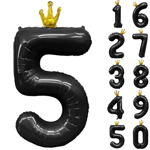 Zahlen 5 Luftballon 40 Zoll Schwarz Zahl Ballons mit Krone Zahlenballons mit Krone Schwarz Krone Ballon Zahlen 0-9 für Geburtstag Party Dekorationen Mädchen Geburtstag Dekor Zahlen 5 Luftballon 40 Zoll Schwarz Zahl Ballons mit Krone Zahlenballons mit Krone Schwarz Krone Ballon Zahlen 0-9 für Geburtstag Party Dekorationen Mädchen Geburtstag Dekor von CHANGZHONG