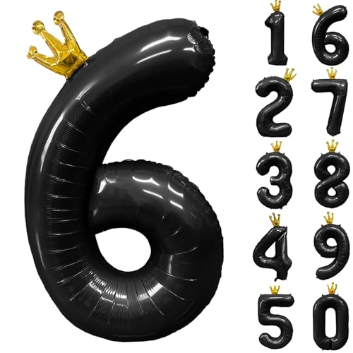 Zahlen 6 Luftballon 40 Zoll Schwarz Zahl Ballons mit Krone Zahlenballons mit Krone Schwarz Krone Ballon Zahlen 0-9 für Geburtstag Party Dekorationen Mädchen Geburtstag Dekor Zahlen 6 Luftballon 40 Zoll Schwarz Zahl Ballons mit Krone Zahlenballons mit Krone Schwarz Krone Ballon Zahlen 0-9 für Geburtstag Party Dekorationen Mädchen Geburtstag Dekor von CHANGZHONG