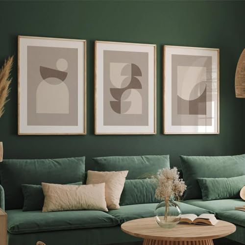 Abstrakte geometrische Formen, skandinavisches Leinwandgemälde, nordische Wandkunst, Bilder, Posterdruck, Inneneinrichtung, Wohnzimmer, Heimdekoration, 50 x 70 cm (20 x 28 Zoll) x3, rahmenlos von CHAOJIART