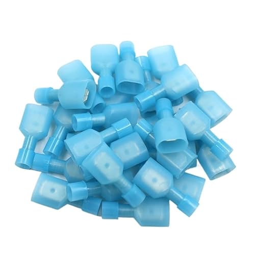 100 Stück Crimp-Drahtverbinder – 2,5–250 vollständig isolierte Klemmen for 16–14 AWG, Messing und Nylon, blau 100 Stück Crimp-Drahtverbinder – 2,5–250 vollständig isolierte Klemmen for 16–14 AWG, Messing und Nylon, blau von CHAOMIN