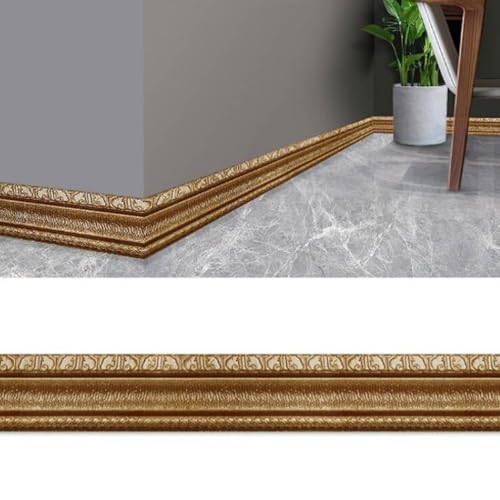 3D-Dekorkantenstreifen – selbstklebende, wasserdichte Wandverkleidung – 4,6 m lange Sockelleiste aus XPE-Schaum in 13 Farben, 1 Stück(Black brown) von CHAOMIN