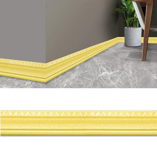 3D-Dekorkantenstreifen – selbstklebende, wasserdichte Wandverkleidung – 4,6 m lange Sockelleiste aus XPE-Schaum in 13 Farben, 1 Stück(Yellow) von CHAOMIN