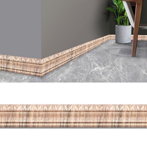 3D-Dekorkantenstreifen – selbstklebende, wasserdichte Wandverkleidung – 4,6 m lange Sockelleiste aus XPE-Schaum in 13 Farben, 1 Stück(Yellow brown) von CHAOMIN