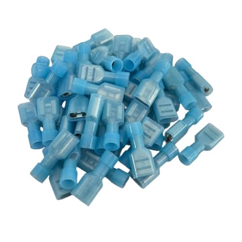 500 Stück hochtemperaturbeständige Crimp-Kabelverbinder aus Nylon – 22-16/16-14/12-10 Klemmen for elektrische Verbindungen(Blue) von CHAOMIN
