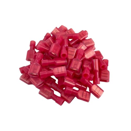 500 Stück hochtemperaturbeständige Crimp-Kabelverbinder aus Nylon – 22-16/16-14/12-10 Klemmen for elektrische Verbindungen(Red) von CHAOMIN