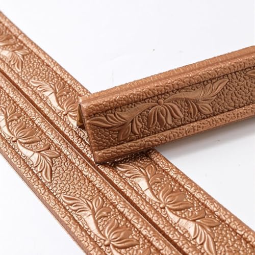 Selbstklebende, wasserdichte Sockelleiste – 4,6 m Wandaufkleber aus PE-Schaum for die Inneneinrichtung, einfach zu installieren und zu reinigen, 1 Stück(Dark Copper,W12cm) von CHAOMIN