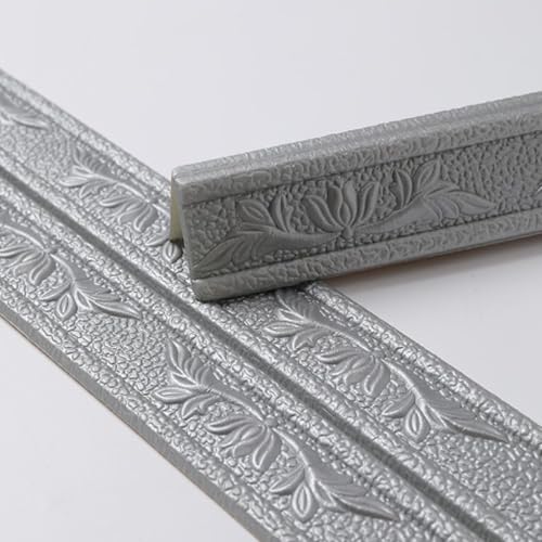 Selbstklebende, wasserdichte Sockelleiste – 4,6 m Wandaufkleber aus PE-Schaum for die Inneneinrichtung, einfach zu installieren und zu reinigen, 1 Stück(Gray,W12cm) von CHAOMIN