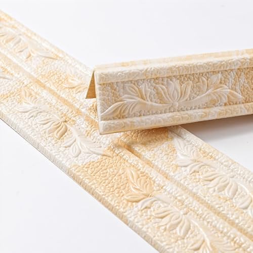 Selbstklebende, wasserdichte Sockelleiste – 4,6 m Wandaufkleber aus PE-Schaum for die Inneneinrichtung, einfach zu installieren und zu reinigen, 1 Stück(Off-White,W12cm) von CHAOMIN