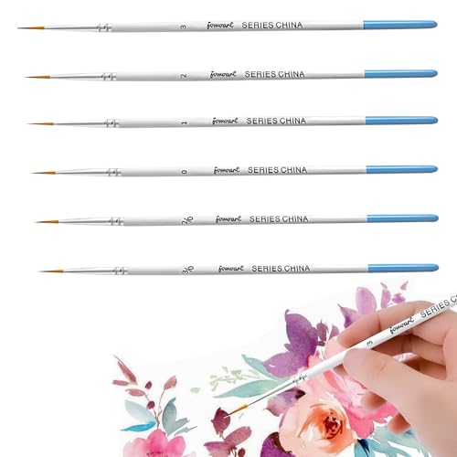 6 Stück Pinselset Acrylfarben ölfarben Aquarellpinsel Pinsel Detailing Pinsel Feinpinsel Set aus Birkenholz Ultradünne Künstlerpinsel für Acryl-, Aquarell-, Öl- und Gouache-Malerei 6 Stück Pinselset Acrylfarben ölfarben Aquarellpinsel Pinsel Detailing Pinsel Feinpinsel Set aus Birkenholz Ultradünne Künstlerpinsel für Acryl-, Aquarell-, Öl- und Gouache-Malerei von CHAOTEMAI