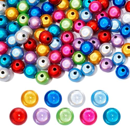 60 Stück Perlen zum Basteln Schnullerkette 12mm Bastelperlen Reflektierende Perlen 3d-Illusion Wunderperlen Stickerei Acrylperlen für die Schmuckherstellung Bastelperlen zum Auffädeln(farbe) von CHAOTEMAI