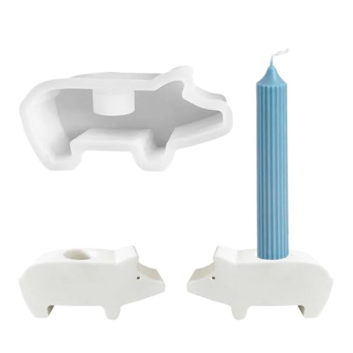 Silikonformen Gießformen Silikonform 3D Kerzenhalter Schweinchen Kerzen Formen Silikon DIY Glücksschwein Schweinchen Giessformen Silikon für Kerzen Stabkerzen Tischdekoration von CHAOTEMAI