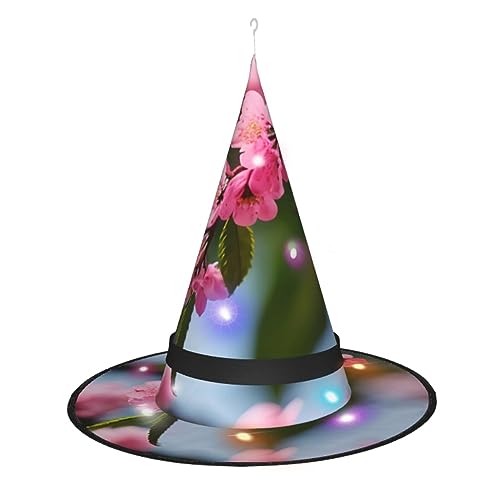 CHARMERM 1 x roter Hexenhut aus Kirschblüten mit LED-Lichtern, leuchtender Hexenhut für Damen CHARMERM 1 x roter Hexenhut aus Kirschblüten mit LED-Lichtern, leuchtender Hexenhut für Damen von CHARMERM